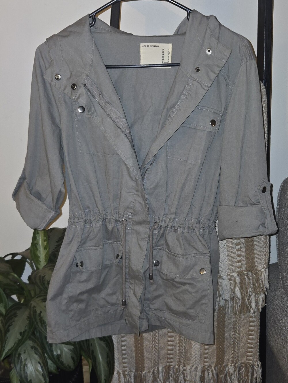 Life in Progress Anorak Utility Jacket (Size Small) – Olive/Grey Field Jacket
